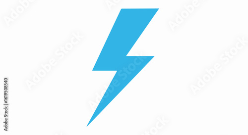 Simple Light Blue Lightning Bolt Graphic Icon