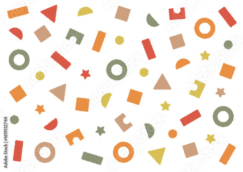 秋色の可愛い図形素材