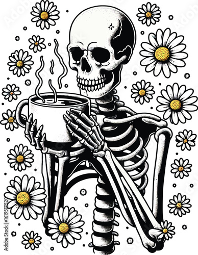 Aesthetic Skull with floral Accent