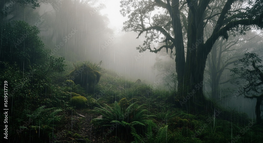 Obraz premium fog in the forest