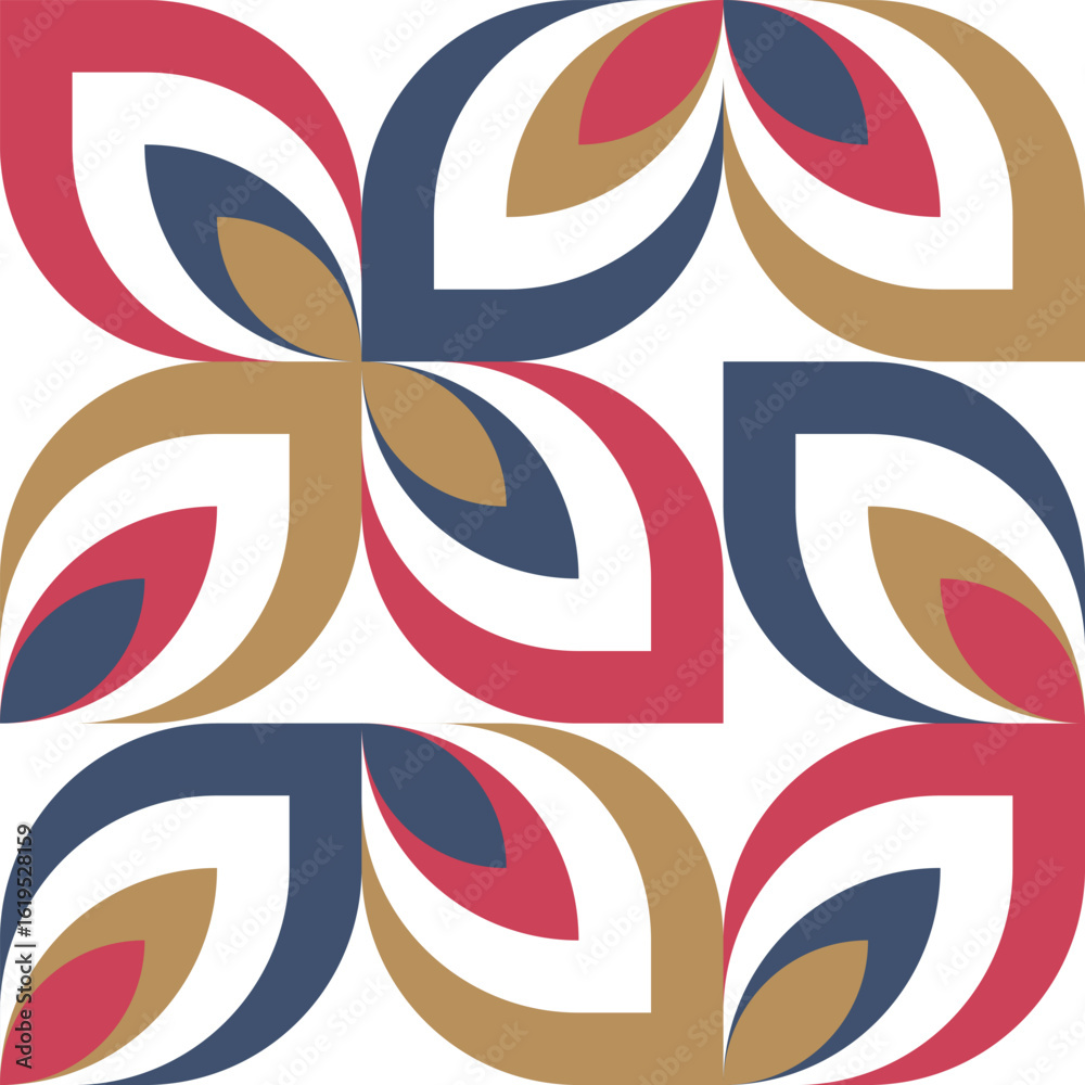 Obraz premium Beautiful geometric background. Figures of different shapes. Tribal form. Flowers. Geometric design. Creative textures. Colorful art. Modern graphic poster. Retro color. Vector illustration