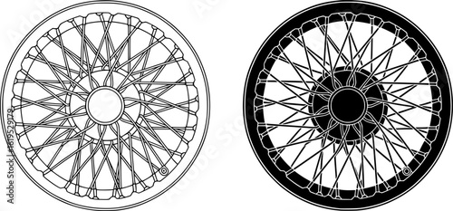 wire wheel tyre with 60 spoke for classic car and black wheel tyre 60 spoke  set
