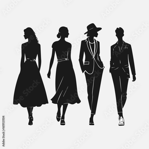 Fashion Silhouettes New Design Black And White