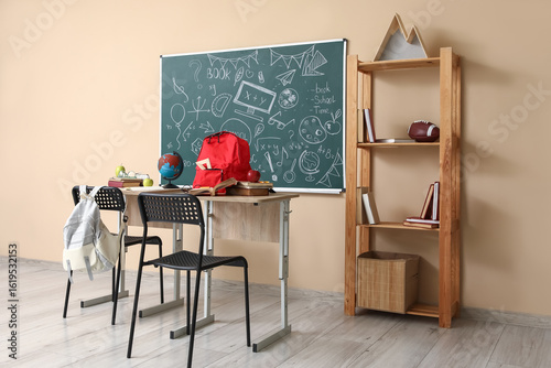 Interior of empty classroom...