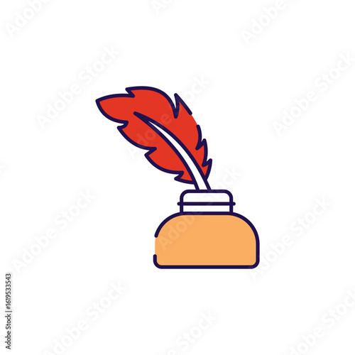 Quill icon design with white background stock illustration