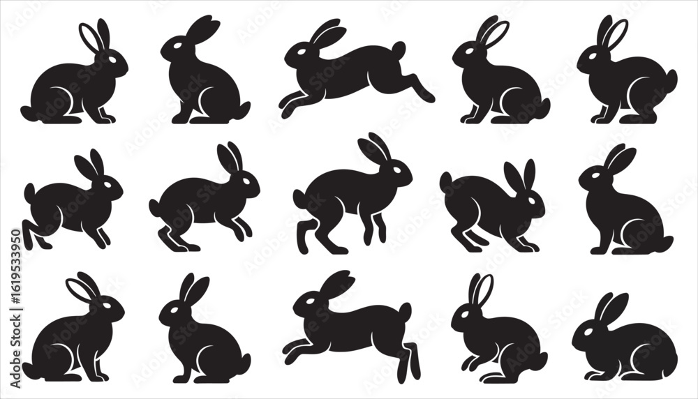 Obraz premium set of rabbits silhouettes