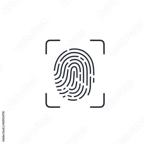 Fingerprint Scan Icon Biometric Identification Security Technology Access