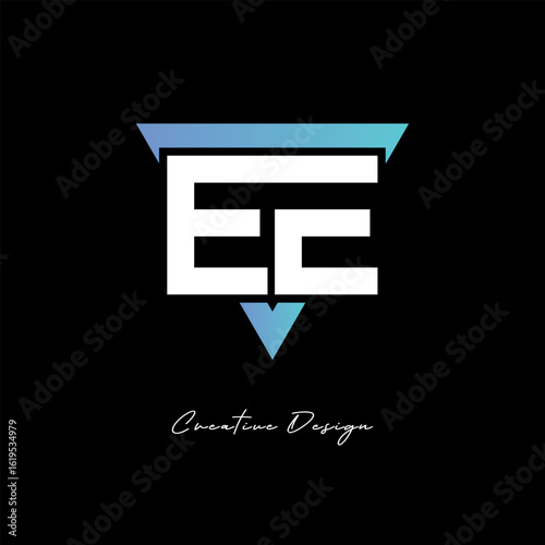 EE Letter Logo in Triangle -Modern Gradient Monogram for Branding & Identity Design
