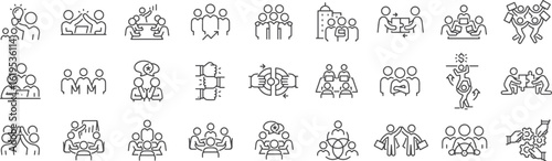 Office and Work Environment Icon Set – Workplace Setup, Remote Working, Desk Jobs, Company Culture, Productivity, Corporate Icons

