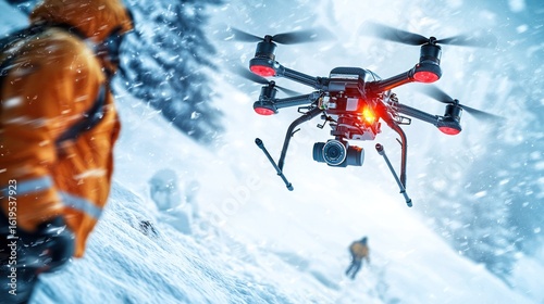 Drone Rescue Mission in Blizzard