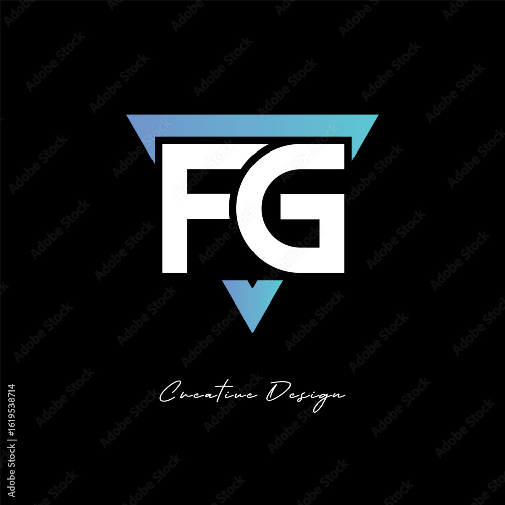 Fototapeta premium FG Letter Logo in Triangle -Modern Gradient Monogram for Branding & Identity Design