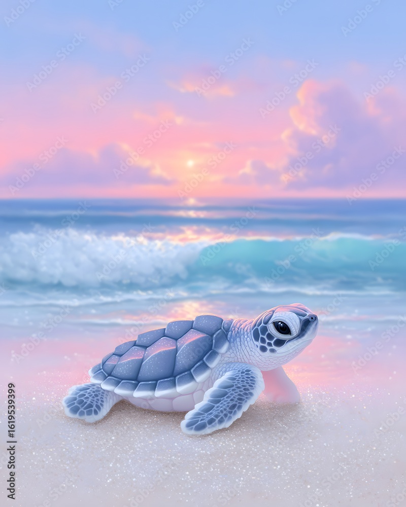 Obraz premium a_tiny_baby_turtle, generation AI 