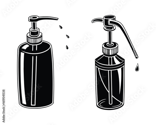 vector illustration of a set of Liquid soap