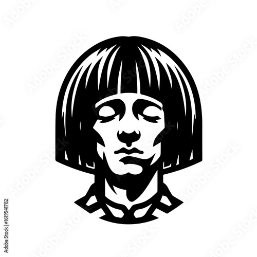 Stylized Black and White Portrait of a Person.