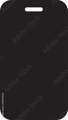 Black rectangular tag with rounded corners and a hole label white
