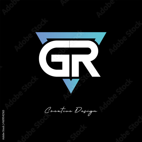 Free Download GR Letter Logo in Triangle -Modern Gradient Monogram for Branding & Identity Design - GFXLoad