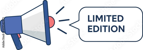 Limited edition announcement with megaphone vector illustration design vector design