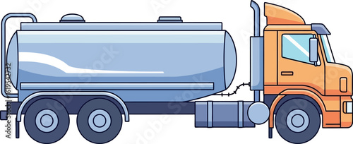 Cartoon tanker truck illustration for commercial transport and logistics use vector design