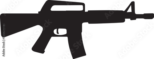 Black silhouette of assault rifle firearm weapon