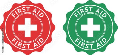 First aid kit safety emergency medical supplies and health care equipment vector design