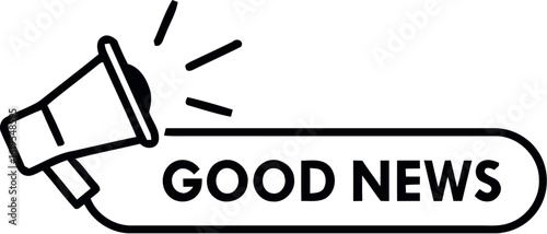 Good news announcement with megaphone vector illustration and design element
