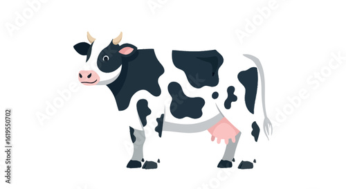 Cartoon cow illustration vector graphics dairy farm animal stock image art