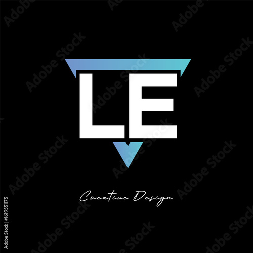 Free Download LE Letter Logo in Triangle -Modern Gradient Monogram for Branding & Identity Design - GFXLoad