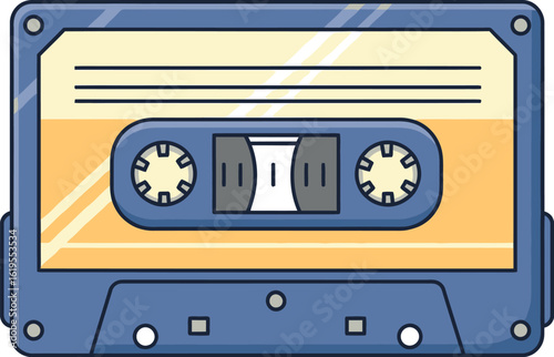 Retro audio cassette vector illustration for nostalgia music and vintage design