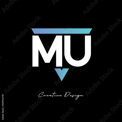 MU Letter Logo in Triangle -Modern Gradient Monogram for Branding & Identity Design