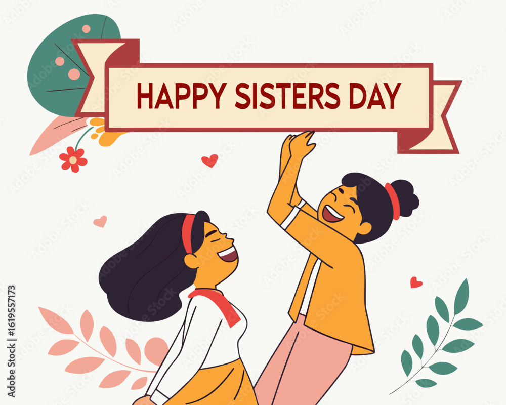 Naklejka premium National sisters day sisters day Image for concept of happy sisters day, Beautiful design for concept of Sisters day