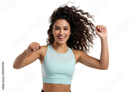 Joyful Woman Dancing on Transparent background