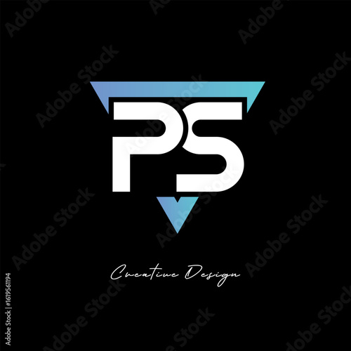 PS Letter Logo in Triangle -Modern Gradient Monogram for Branding & Identity Design