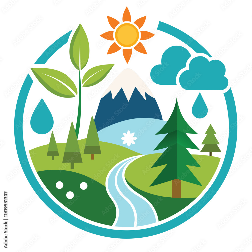 Obraz premium landscape with trees and mountains