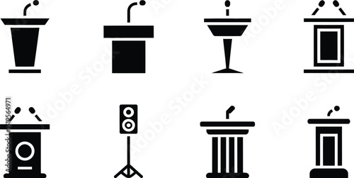Various podium and speaker icons