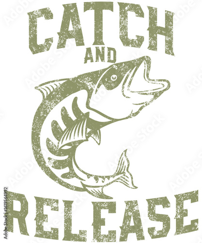 Catch and Release Fishing Scene – Vector Illustration
