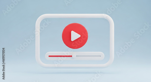 3d rendered minimalist video player icon with play button on blue background. Free Download 3d rendered minimalist video player icon with play button on blue background. - GFXLoad