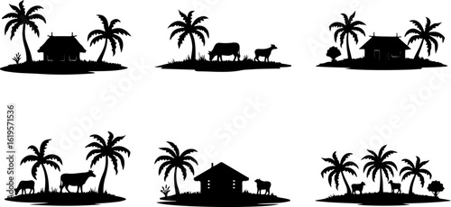 Village Life Silhouettes – Family Moments in Nature"