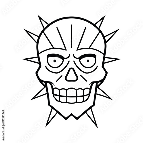 Canvas Print stylized pinhead skull vector clipart