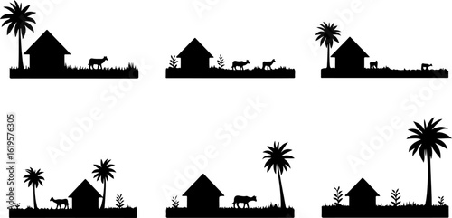 Village Life Silhouettes – Family Moments in Nature"