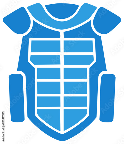Modern Illustration of Upper Body Protective Gear, Safety Vest Isolated on White
