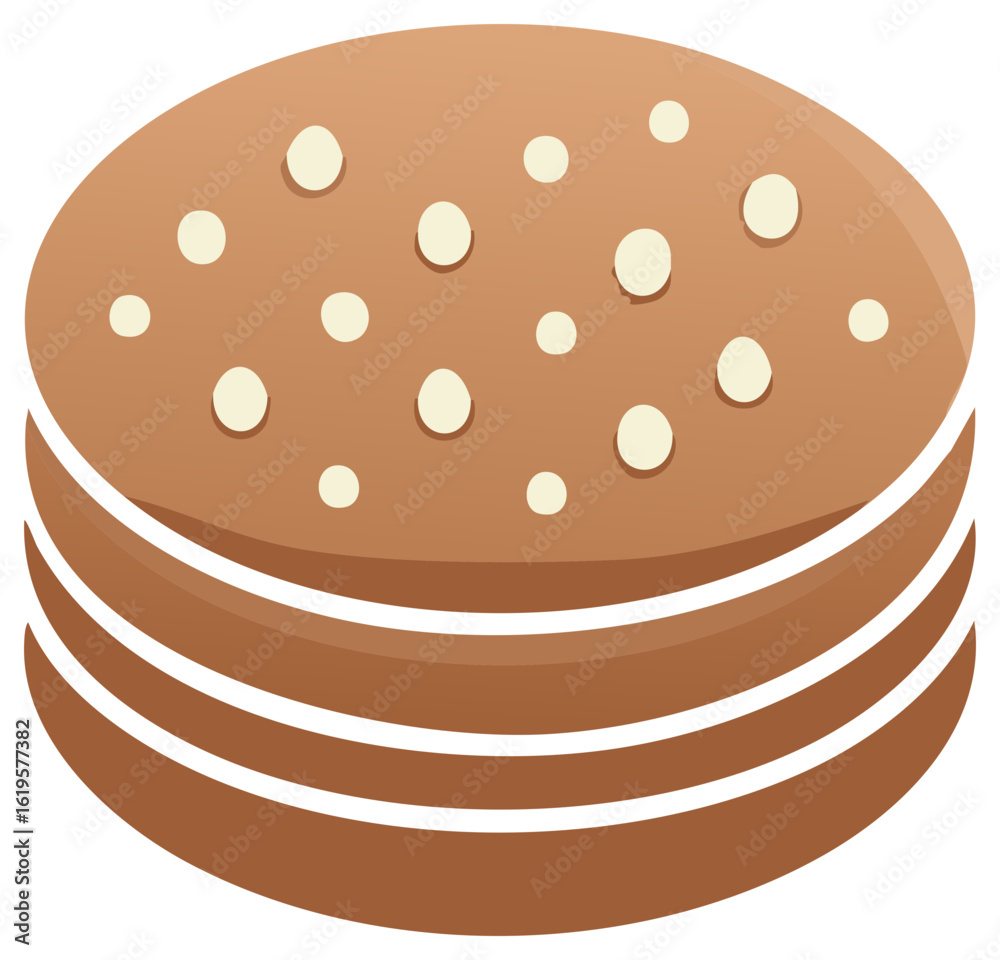 Stylized illustration of a delicious stack of pancakes with butter for breakfast Stylized illustration of a delicious stack of pancakes with butter for breakfast