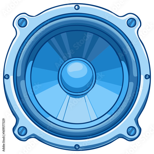 Blue Loudspeaker Graphic, Audio Speaker, Music System, Sound Equipment, Audio Device