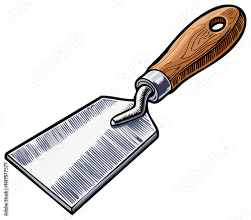 Artist's Trowel with Wooden Handle, Clean Tool for Spreading or Applying Materials