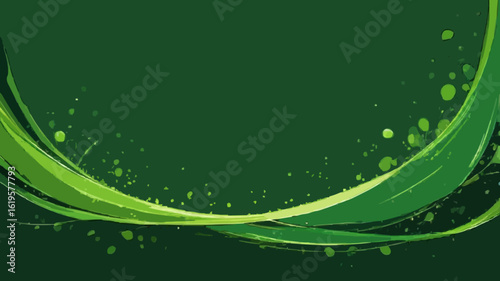 Abstract  green technology geometric background with geometric square, circle, stripes line and shadow. Modern futuristic background .Green Background 