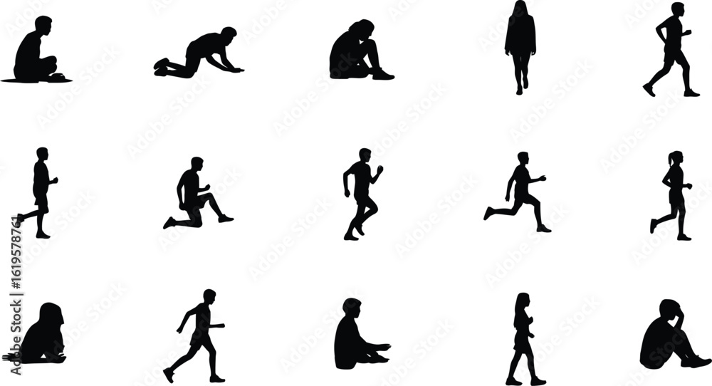 Naklejka premium People in various poses