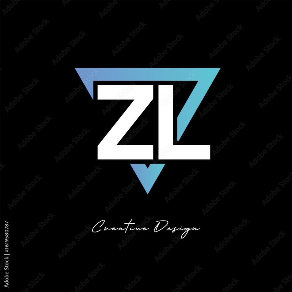 Fototapeta premium ZL Letter Logo in Triangle -Modern Gradient Monogram for Branding & Identity Design