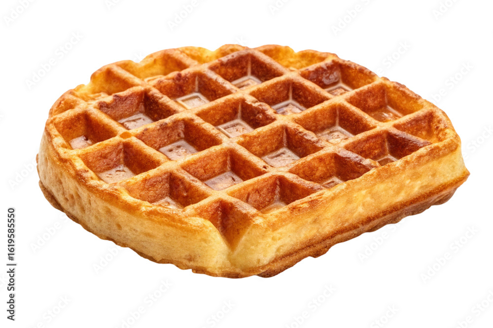 Golden brown waffle isolated on transparent background Golden brown waffle isolated on transparent background