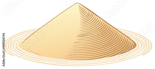 Illustration of a Traditional Asian Rice Hat with Circle Design element