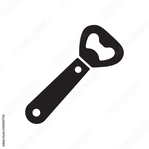 Black bottle opener with white dots vector