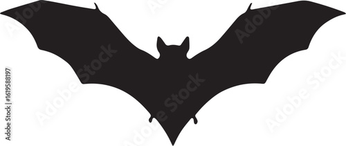 Bat silhouette vector illustration dark background on transparent background